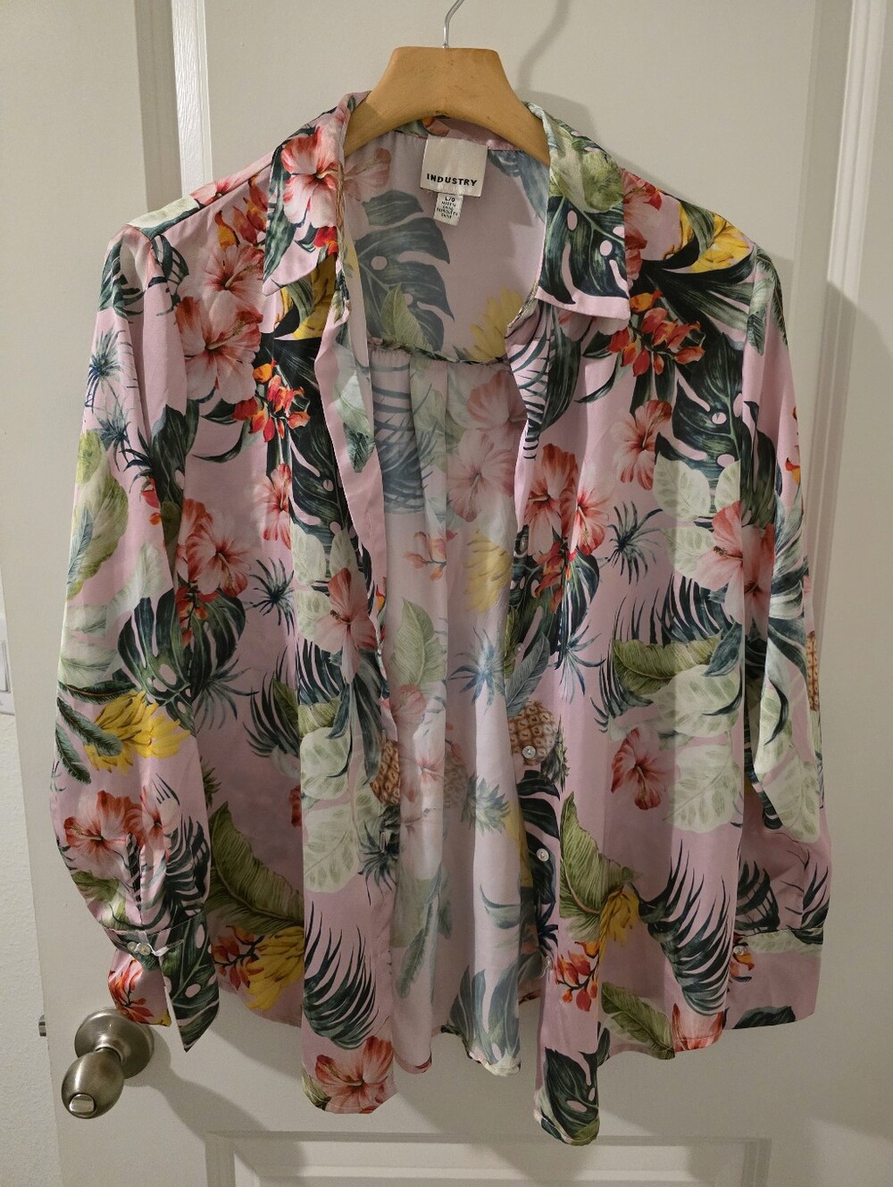 Industry Pink Tropical Button-Down Shirt